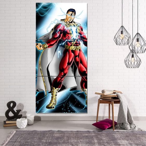 Captain Marvel Electrifying Vertical 3pc Wall Art Canvas Print