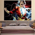 Captain Marvel Superhero Electric 1pc Wall Art Canvas Print