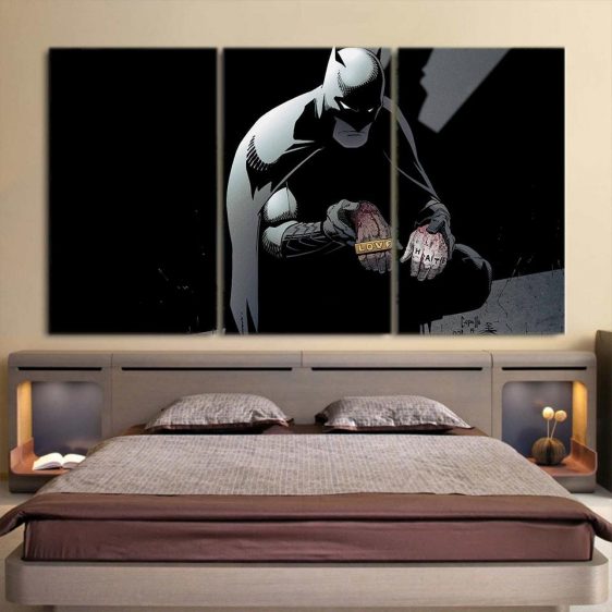 Batman The Black Mask Sorrow With People 3pcs Canvas Horizontal - Superheroes Gears