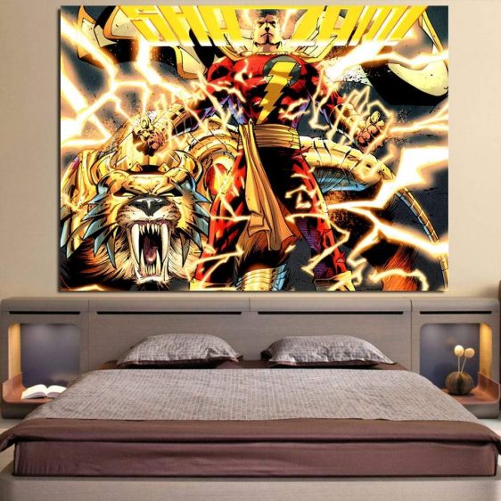 DC Comics Shazam Godly Lightning Blast 1pc Wall Art Canvas Print