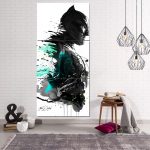 Cool Paint Art Design Batman Print On White 3pcs Canvas Vertical - Superheroes Gears
