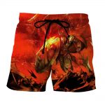 League of Legends Pantheon Aegis Protection in Fire Vibrant Shorts
