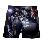 Mass Effect Captain Shepard Portrait War Hero Beach Shorts