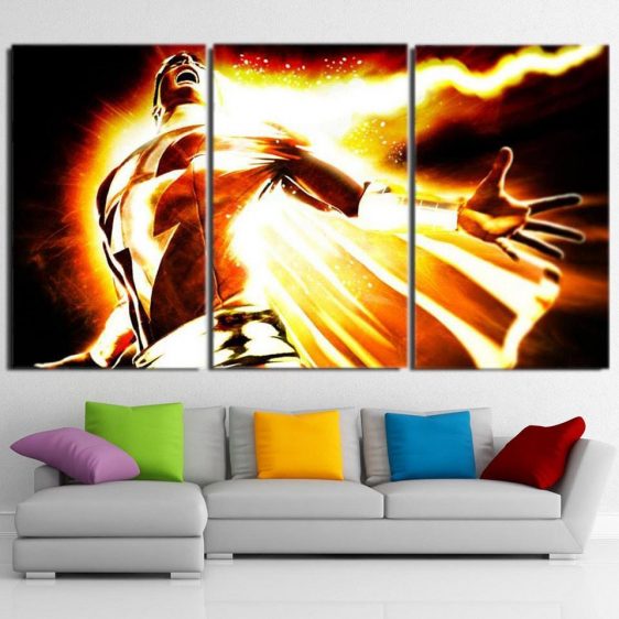 DC Comics Mightiest Mortal Shazam Epic 3pc Wall Art Canvas Print