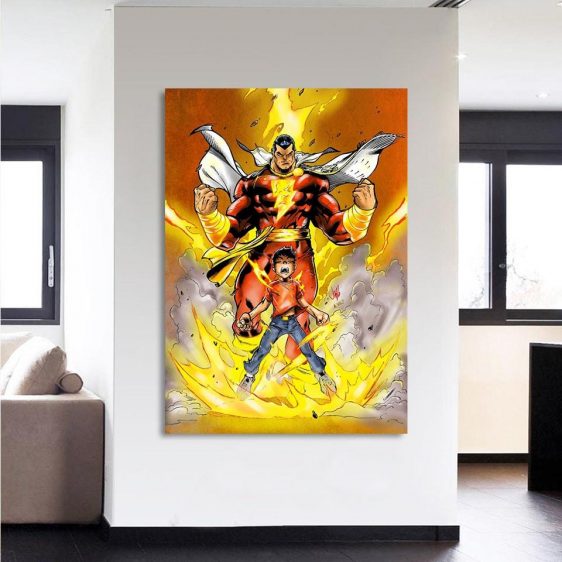 Young Billy Shazam Transformation 1pc Wall Art Canvas Print
