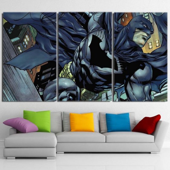 Cartoonized Batman Superhero Cool 3pcs Canvas Horizontal Style - Superheroes Gears