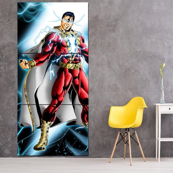 Captain Marvel Electrifying Vertical 3pc Wall Art Canvas Print
