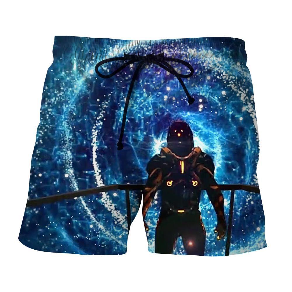 Mass Effect Captain Shepard Space Wormhole Vibrant Shorts - Superheroes ...