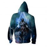 Assassin's Creed Ezio Epic Vibrant Blue Flame Design Hoodie