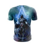 Assassin's Creed Ezio Epic Vibrant Blue Flame Design T-Shirt