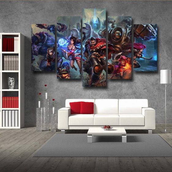 League of Legends Champions Battle Heroes Awesome 5pc Wall Art - Superheroes Gears