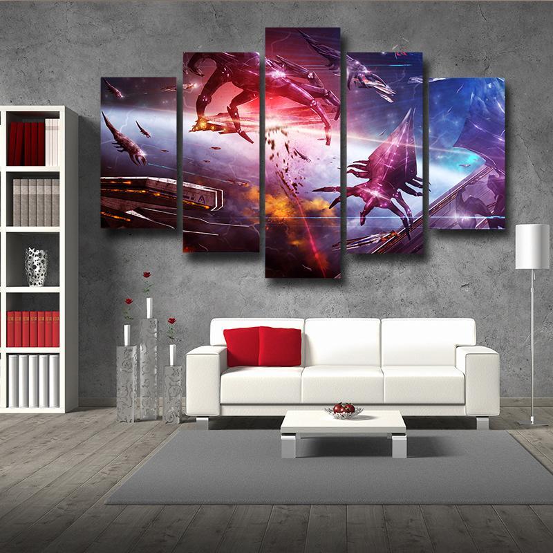 Spaceship Mass Effect Scifi Print Painting Picture Wall Art Canvas Home Décor 