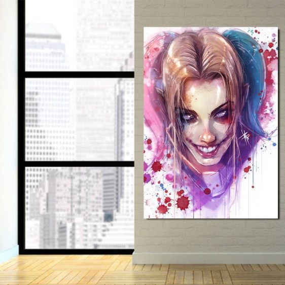 Harley Quinn Beautiful Face Paint Design 1pc Vertical Canvas ...