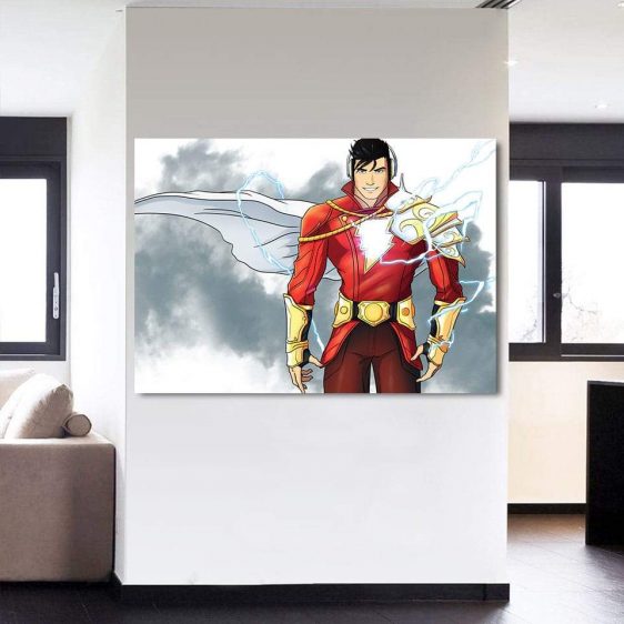 DC Comics Superhero Shazam White 1pc Wall Art Canvas Print