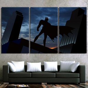 Batman Superhero Silhouette On the Sunset 3pcs Canvas Wall Art - Superheroes Gears