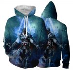 Assassin's Creed Ezio Epic Vibrant Blue Flame Design Hoodie