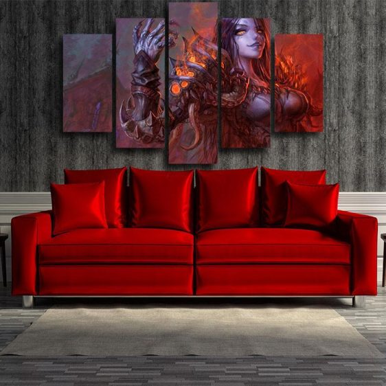 Diablo 3 Fan Art Demon Lord Female Version Game 5pc Wall Art Prints - Superheroes Gears
