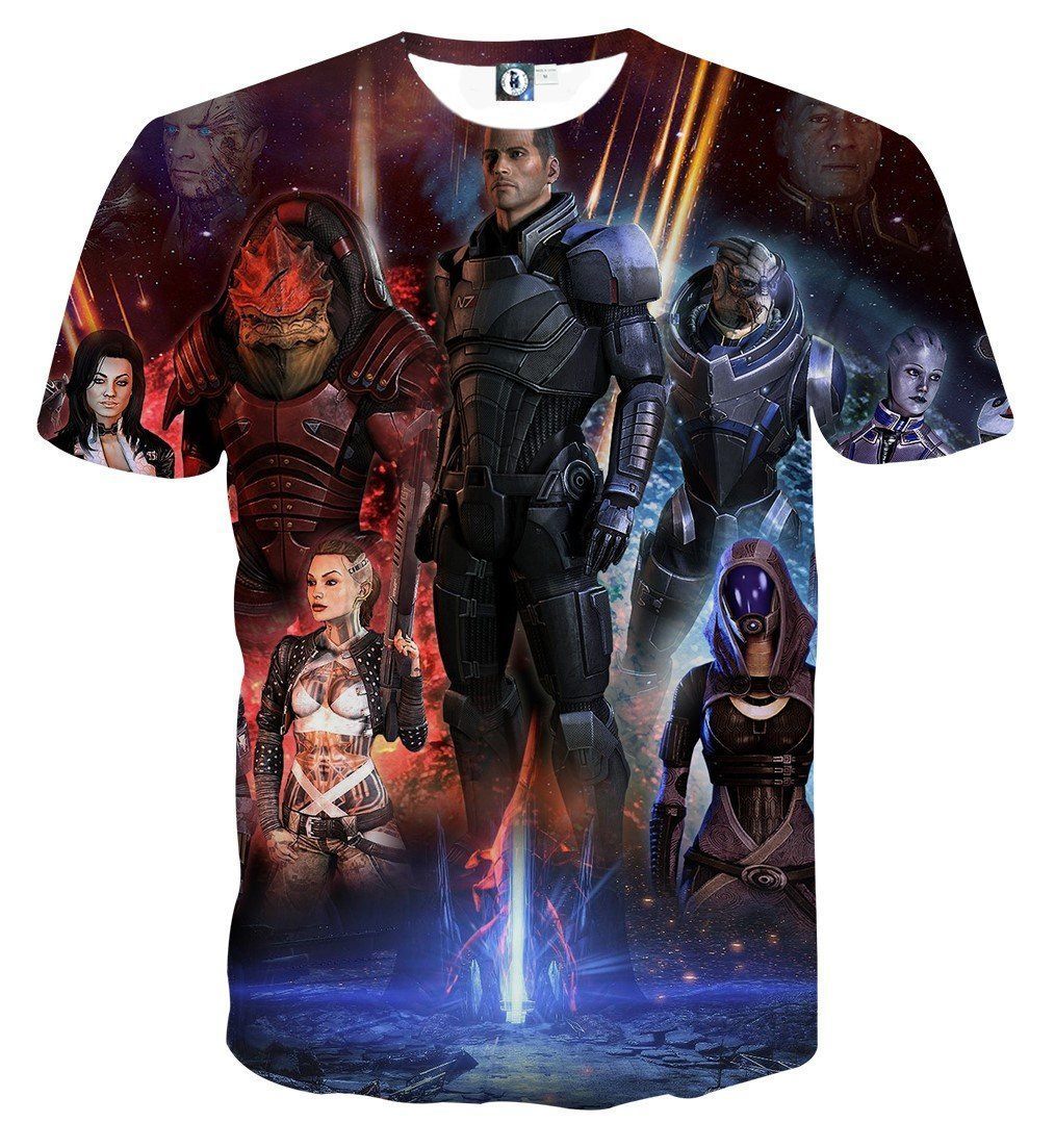Mass Effect Galatic War Characters Full Print Shorts