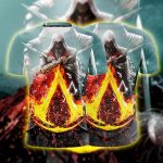 Assassin's Creed Bayek Flaming Symbol Crest Vibrant T-Shirt