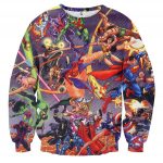 Justice League Fighting The Avengers Scene Full Print Sweatshirt - Superheroes Gears