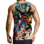 Justice League Superheroes Cool Team Art 3D Printed Tank Top - Superheroes Gears
