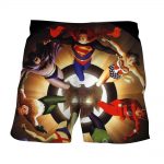 Justice League Superheroes Justice Symbol 3D Print Shorts - Superheroes Gears