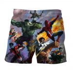 Marvel Superheroes In Battle Unique Style 3D Print Shorts