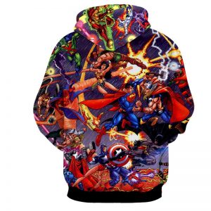Justice League Fighting The Avengers Scene Full Print Awesome Hoodie - Superheroes Gears