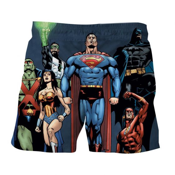 Justice League Superheroes Team Up Full Print Shorts - Superheroes Gears