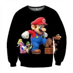 Super Mario Giant Luigi Bros Toad 3D Design Print Sweatshirt