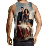 Dawn Of Justice Superman and Wonder Woman Full Print Tank Top - Superheroes Gears