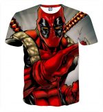 Deadpool Wielding A Knife Fighting Amazing Design T-shirt - Superheroes Gears