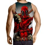 Deadpool Wielding A Knife Fighting Amazing Design Tank Top - Superheroes Gears