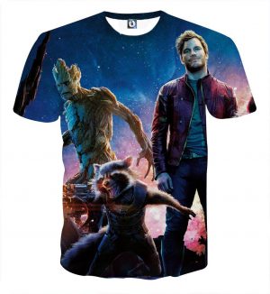Guardians of the Galaxy Star-Lord Rocket Cool Team Design T-shirt - Superheroes Gears