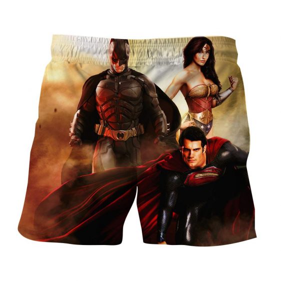 Justice League Perfect Trinity Dope Design Full Print Shorts - Superheroes Gears