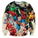 Justice League Superheroes Cool Team Art 3D Printed Sweatshirt - Superheroes Gears