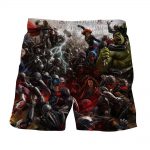Marvel The Avengers Fighting Ultron 3D Full Print Shorts