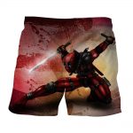 Serious Deadpool Dual Blades Fighting Fashionable Print Short - Superheroes Gears