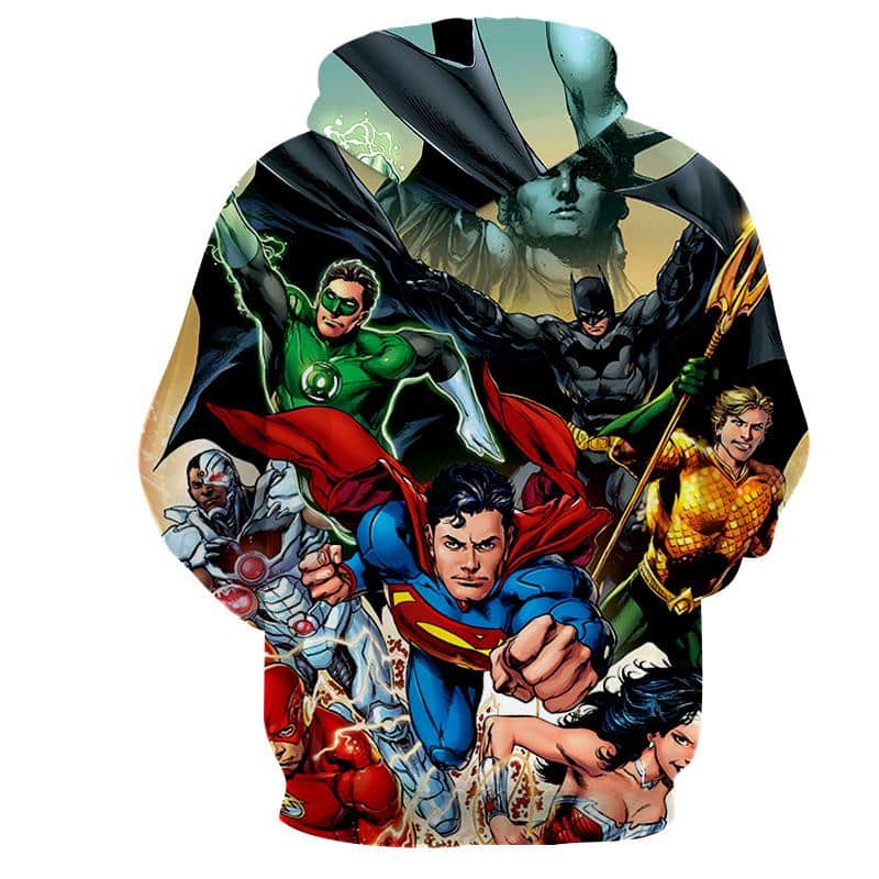 Justice League Superheroes Cool Team Art 3D Printed Hoodie