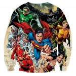 Justice League Superheroes Cool Team Art 3D Printed Sweatshirt - Superheroes Gears