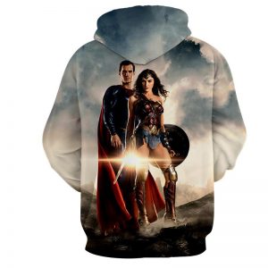 Dawn Of Justice Superman and Wonder Woman Full Print Hoodie - Superheroes Gears