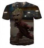 Guardians of the Galaxy Angry Baby Groot 3D Print Design T-shirt - Superheroes Gears