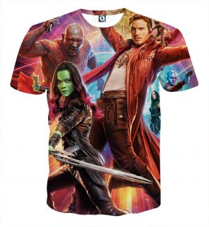 Guardians of the Galaxy Star-Lord Gamora Perfect Team Cool T-shirt - Superheroes Gears