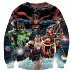 Justice League DC Comics Superheroes Team Awesome 3D Print Sweatshirt - Superheroes Gears