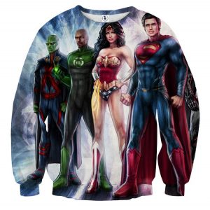 Justice League  Heroes Cool Fan Art Design Full Print Sweatshirt - Superheroes Gears
