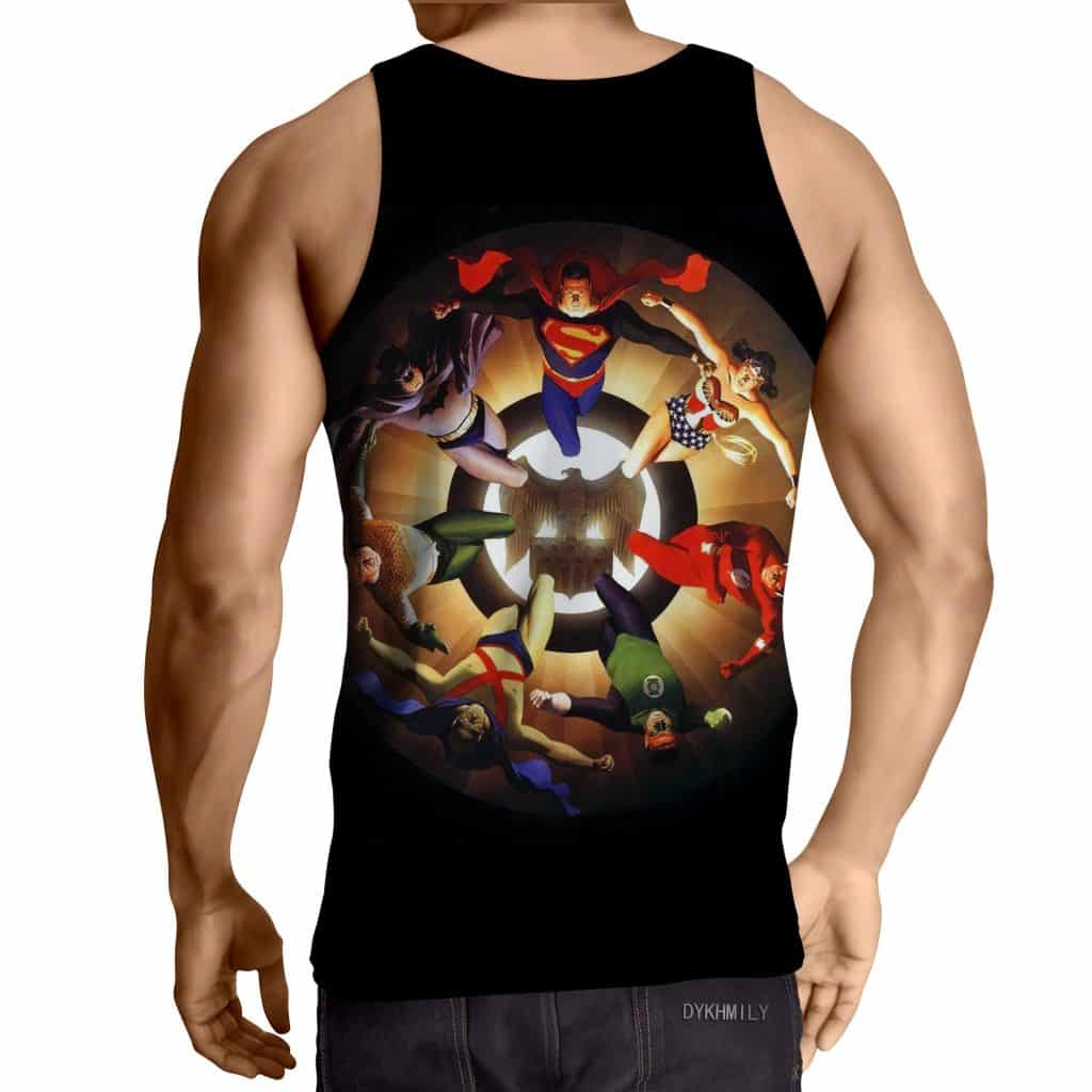 Justice League Superheroes Justice Symbol 3D Printed Tank Top