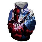Sexy Deadpool Winking Awesome Portrait Smoke Design Hoodie - Superheroes Gears