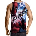 Sexy Deadpool Winking Awesome Portrait Smoke Design Tank Top - Superheroes Gears