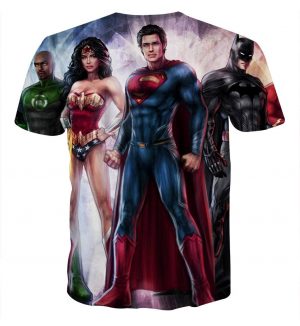 Justice League Heroes Cool Fan Art Design Full Print T-Shirt - Superheroes Gears