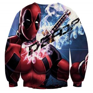 Sexy Deadpool Winking Awesome Portrait Smoke Design Sweatshirt - Superheroes Gears